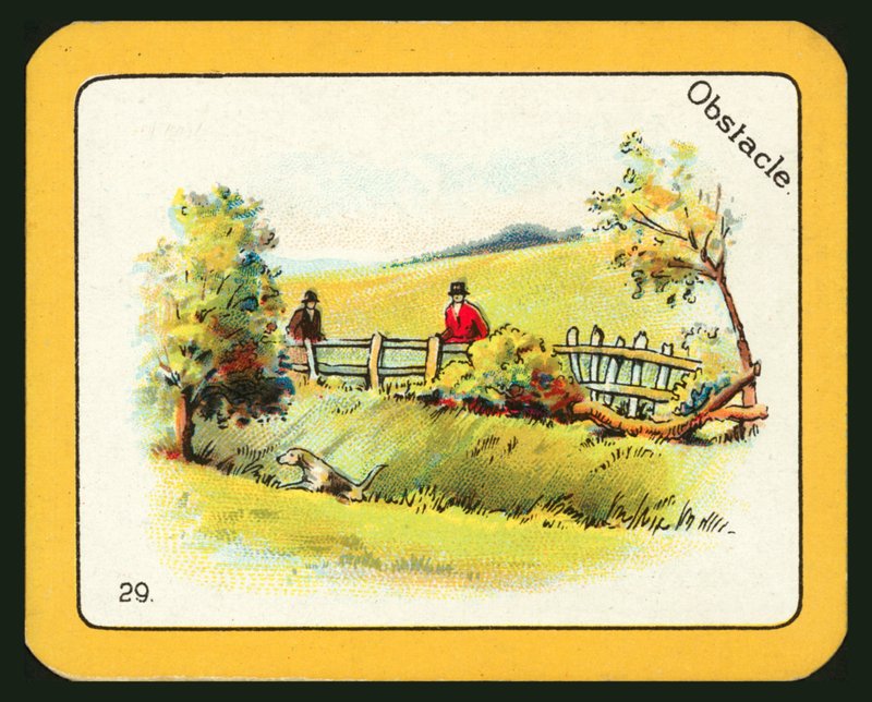 Carte du jeu de course de lévriers The Black Cat - English School