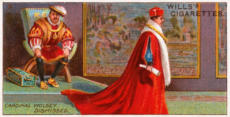 Le cardinal Wolsey renvoyé par le roi Henri VIII - English School