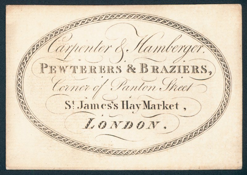 Carte de visite de Carpenter et Hamberger - English School