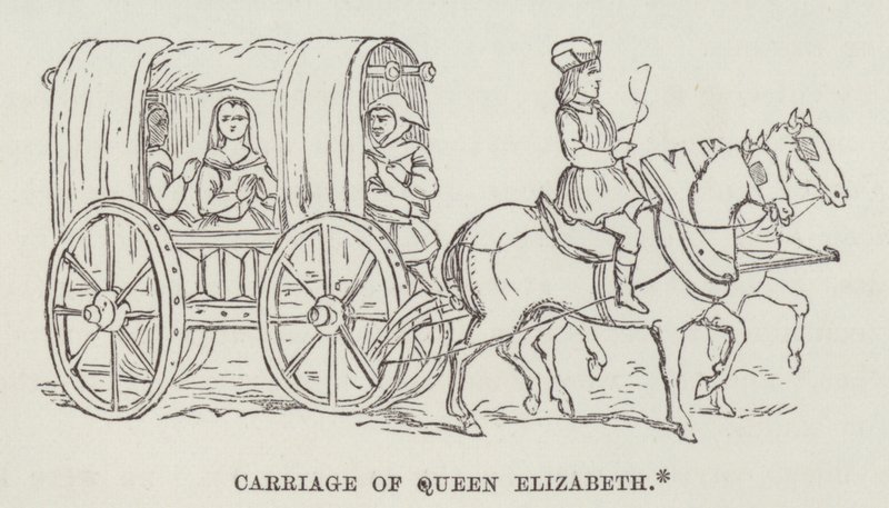 Carrosse de la reine Elizabeth (gravure) - English School