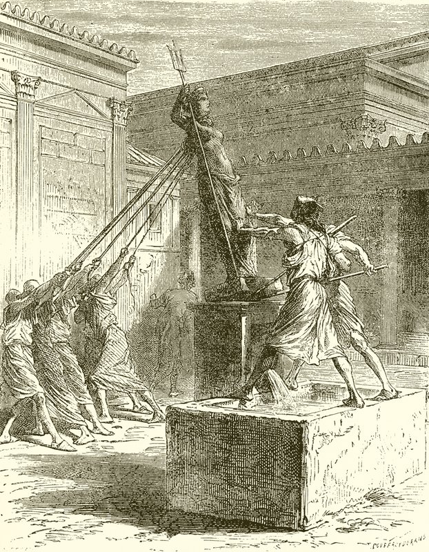 Renversement de la statue de Diane à Éphèse - English School