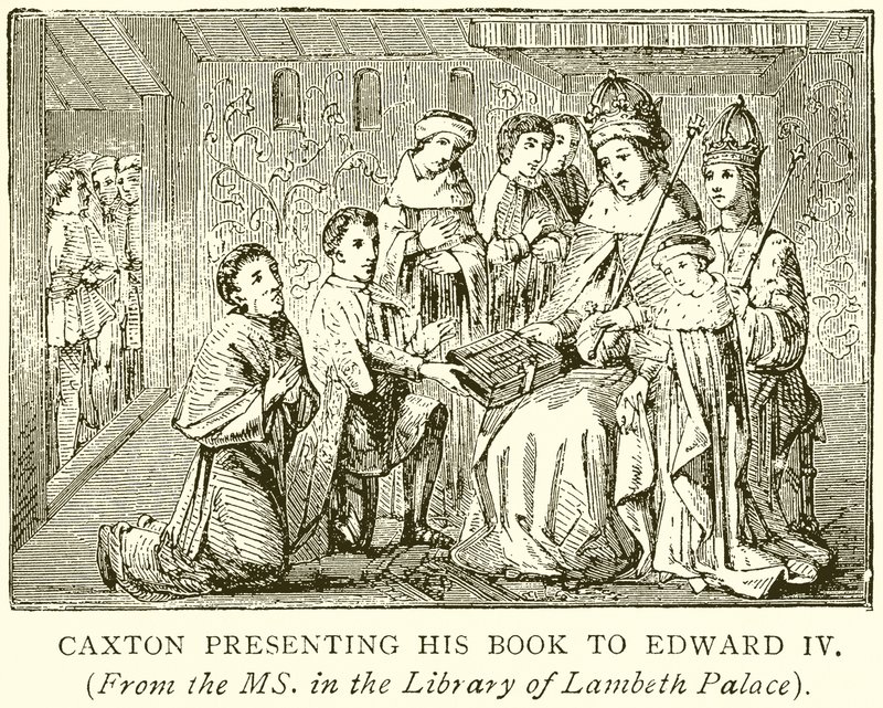 Caxton présentant son livre à Édouard IV - English School
