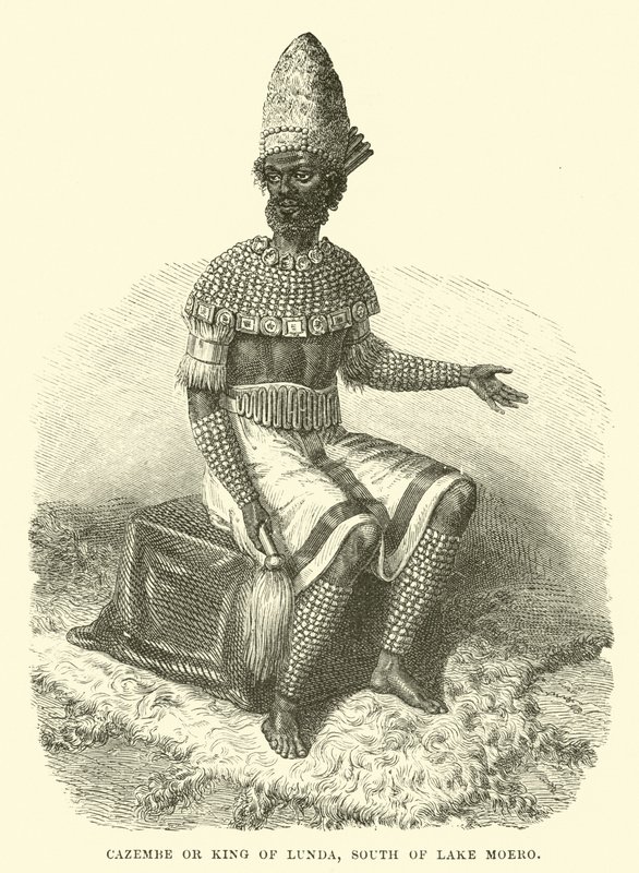 Cazembe ou roi de Lunda, au sud du lac Moero - English School