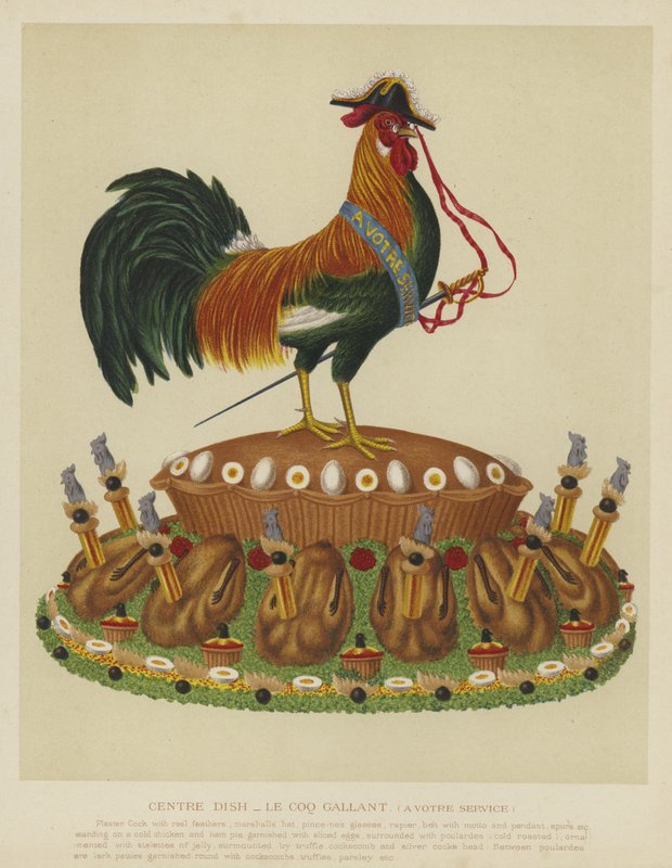 Plat central - le coq galant (à votre service) - English School