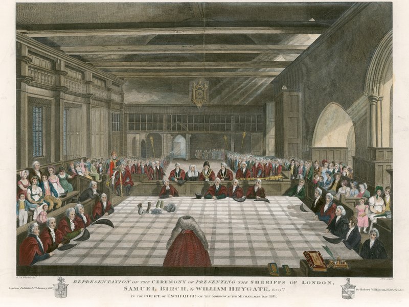 Cérémonie de Présentation des Shérifs de Londres, Samuel Birch et William Heygate, à la Cour de l