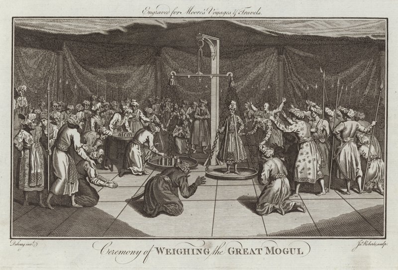 Cérémonie de pesée du Grand Moghol - English School
