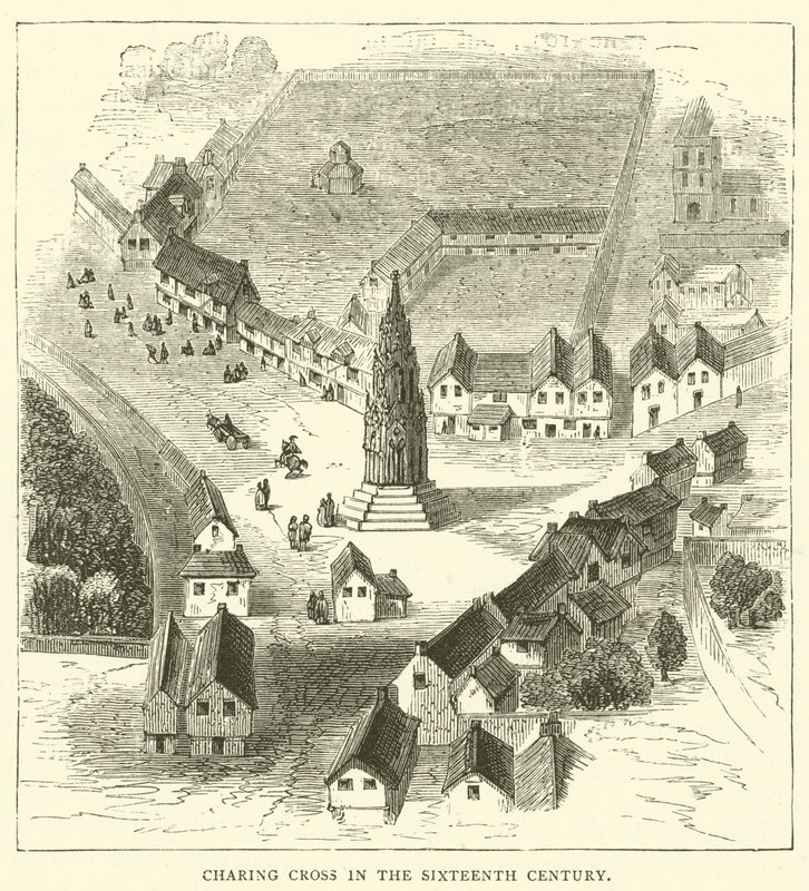 Charing Cross au XVIe siècle (gravure) - English School