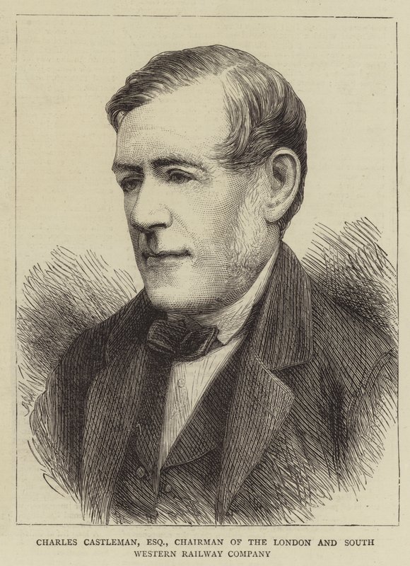 Charles Castleman, Esquire, président de la London and South Western Railway Company (gravure) - English School