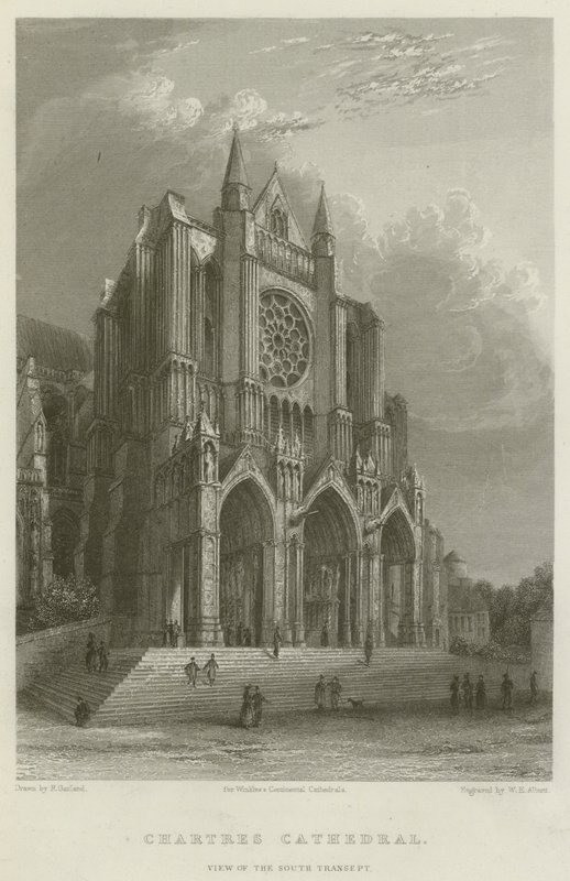 Cathédrale de Chartres, vue du transept sud (gravure) - English School