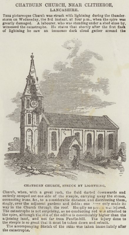 Église de Chatburn, près de Clitheroe, Lancashire (gravure) - English School