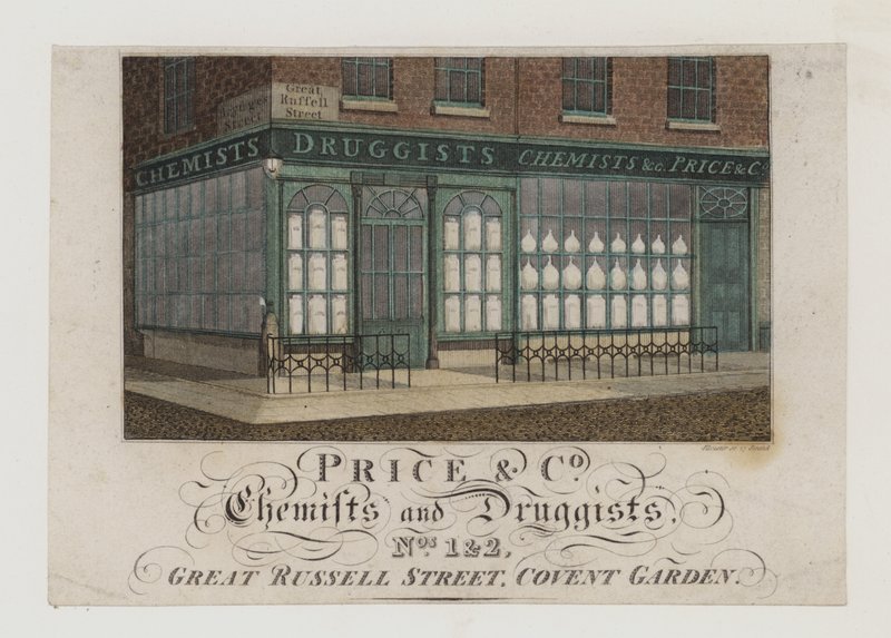 Chimistes et pharmaciens, Price & Co, carte de visite - English School