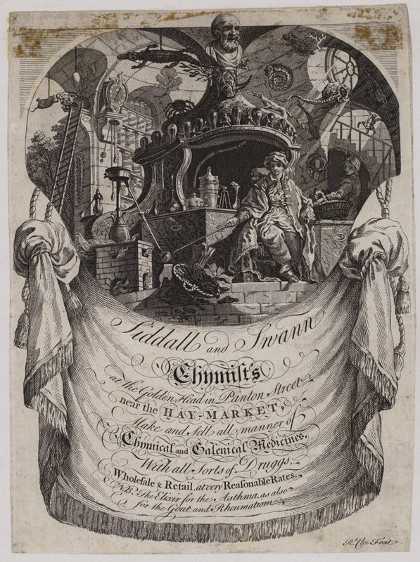 Chimistes et pharmaciens, Siddall et Swan, carte de visite - English School