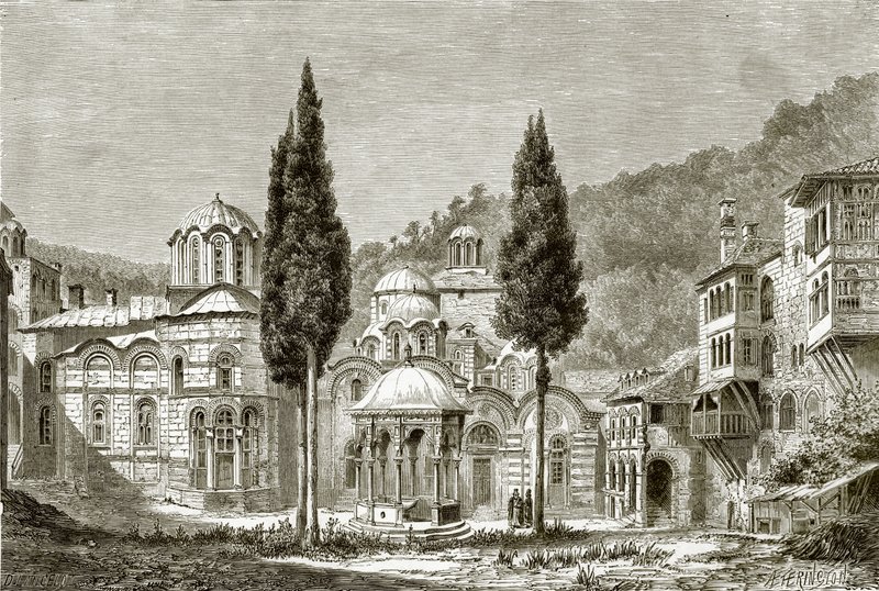 Cour principale du monastère de Kiliantari - English School