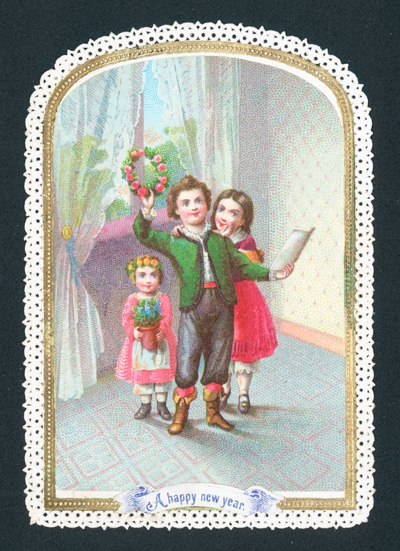 Enfants avec une couronne et des fleurs - English School