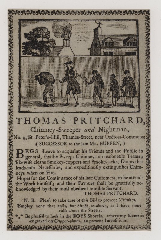 Ramoneurs, Thomas Pritchard, carte de visite - English School