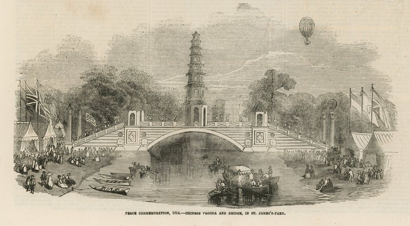Pagode chinoise et pont dans St James
