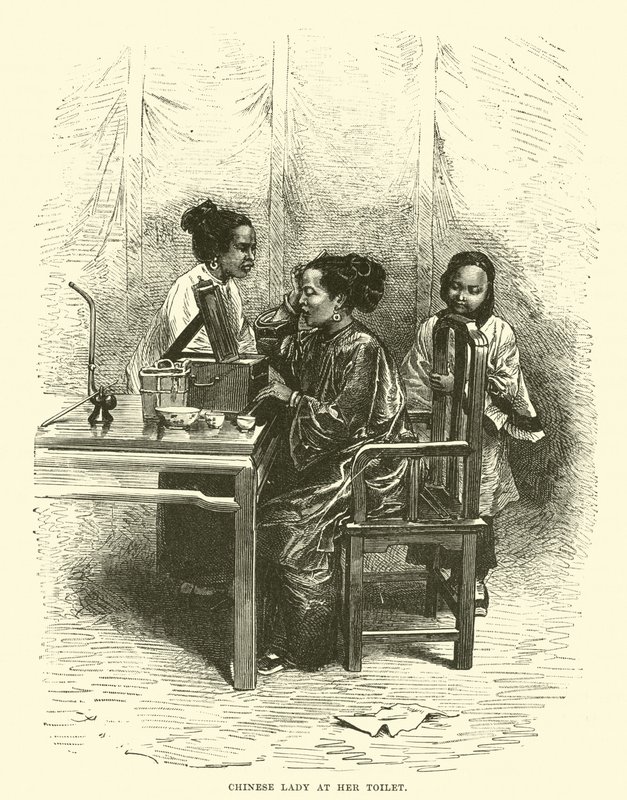 Dame chinoise à sa toilette - English School