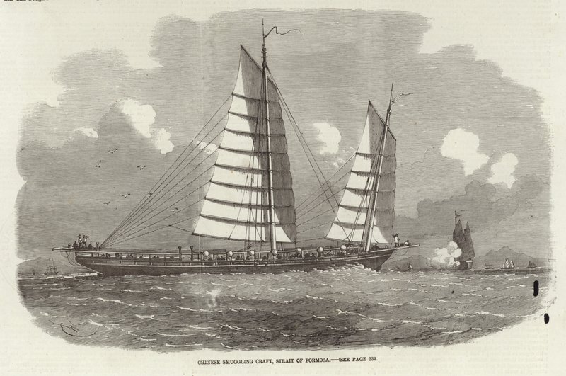 Bateau de contrebande chinois, détroit de Formose - English School