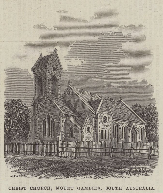 Église du Christ, Mount Gambier, Australie-Méridionale (gravure) - English School