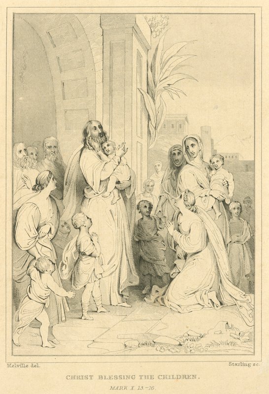 Christ bénissant les enfants, Marc X, 13-16 - English School