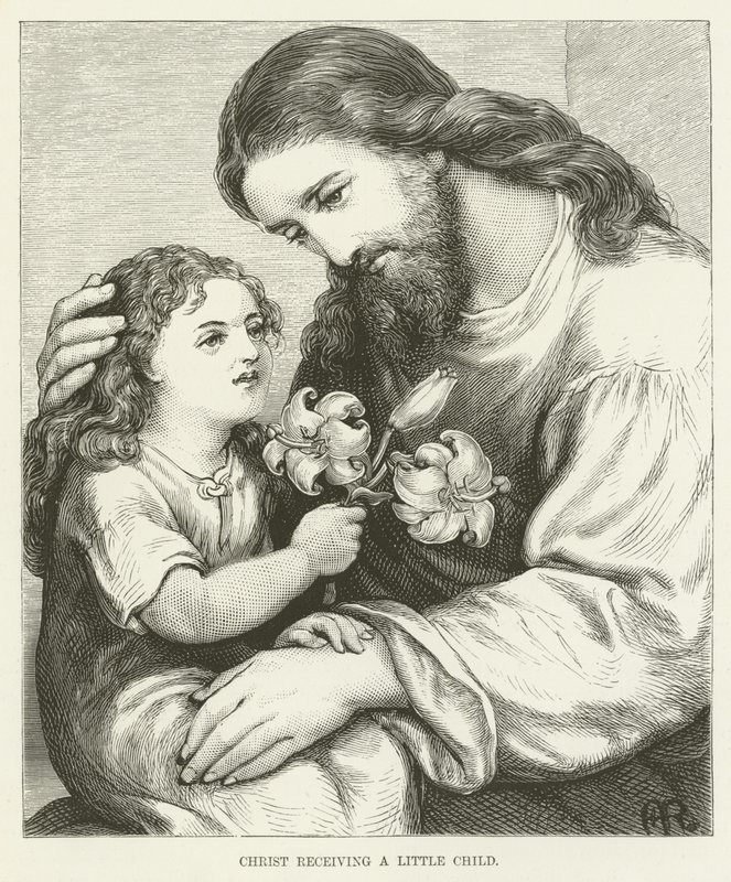 Christ recevant un enfant - English School