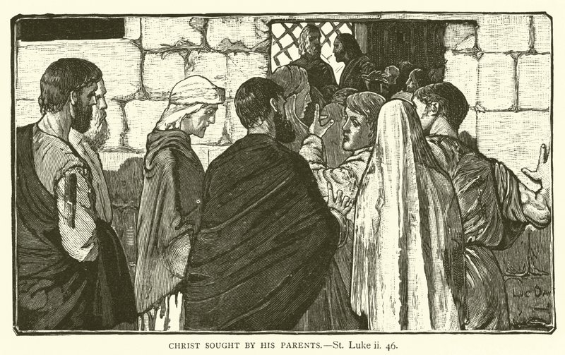 Le Christ cherché par ses parents, Saint Luc, ii, 46 - English School