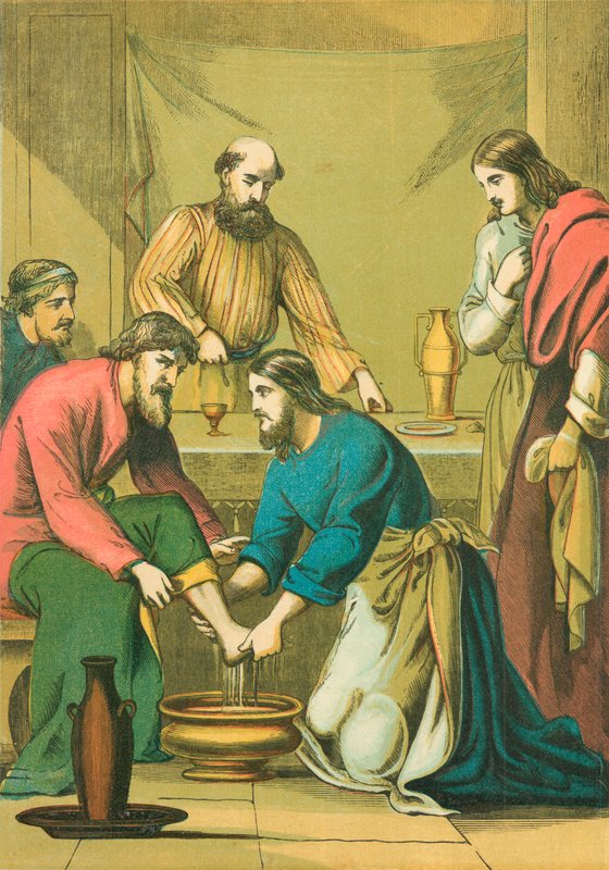 Le Christ lavant les pieds de ses disciples - English School