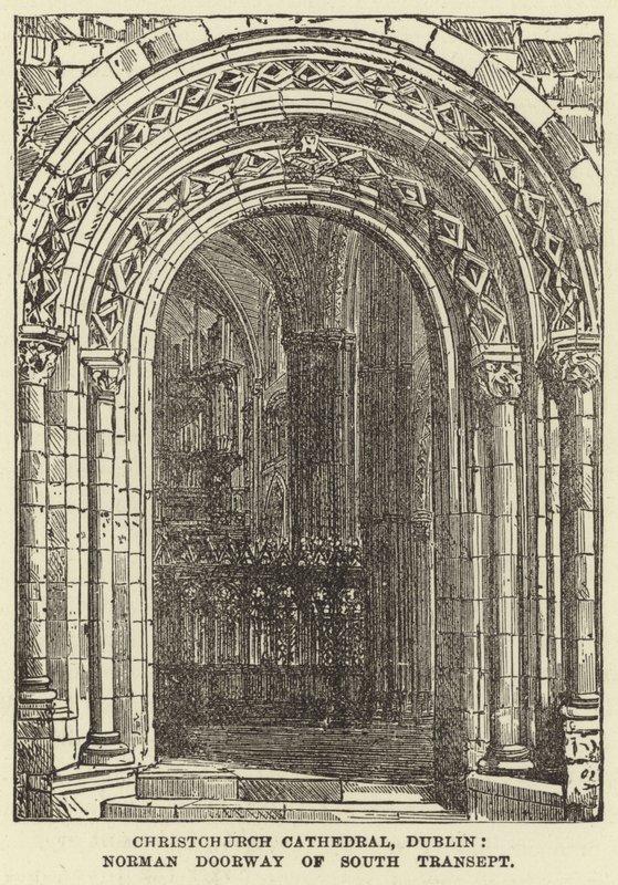 Cathédrale de Christchurch, Dublin, Portail normand du transept sud - English School