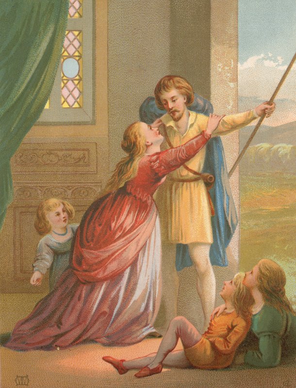 Christian se séparant de sa famille avant de poursuivre son pèlerinage - English School
