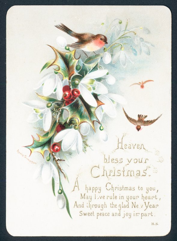 Carte de Noël - Que le ciel bénisse votre Noël - English School