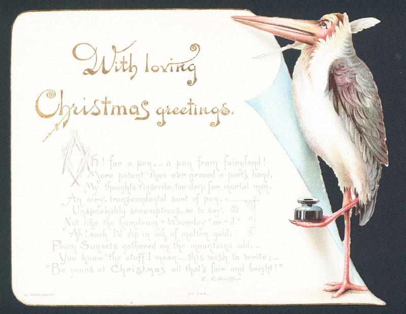 Carte de Noël avec cigogne - English School