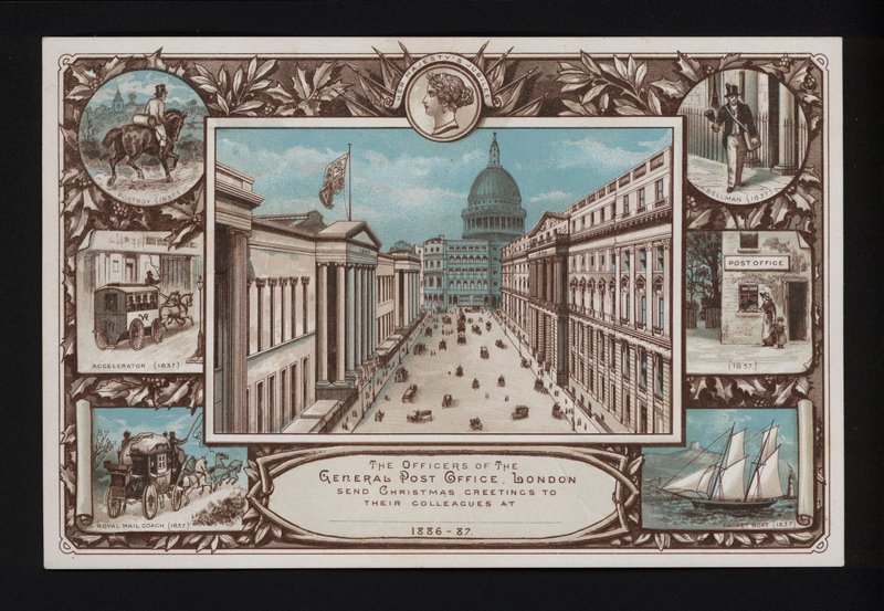 Carte de vœux de Noël du General Post Office, Londres - English School