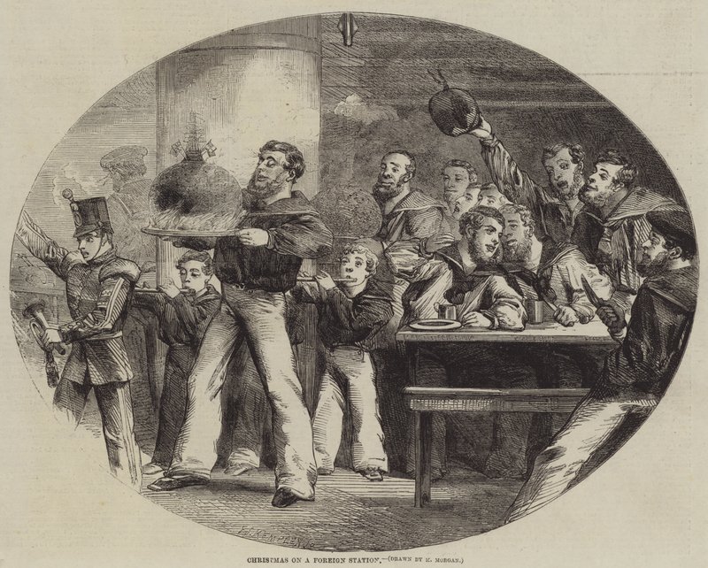 Noël dans une station étrangère (gravure) - English School