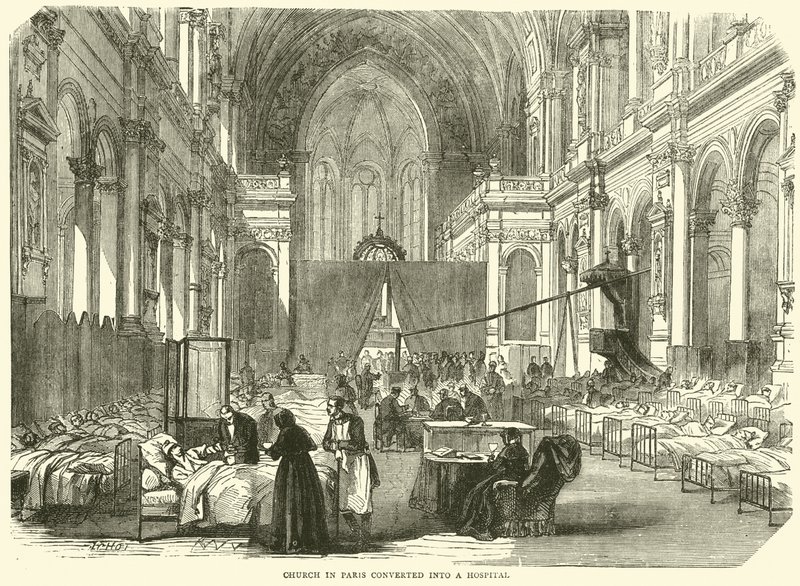 Église à Paris convertie en hôpital, novembre 1870 - English School