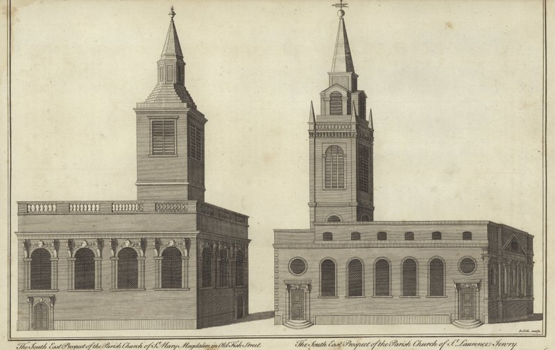 Église St Mary Magdalen dans Old Fish Street et église St Lawrence Jewry, Londres - English School