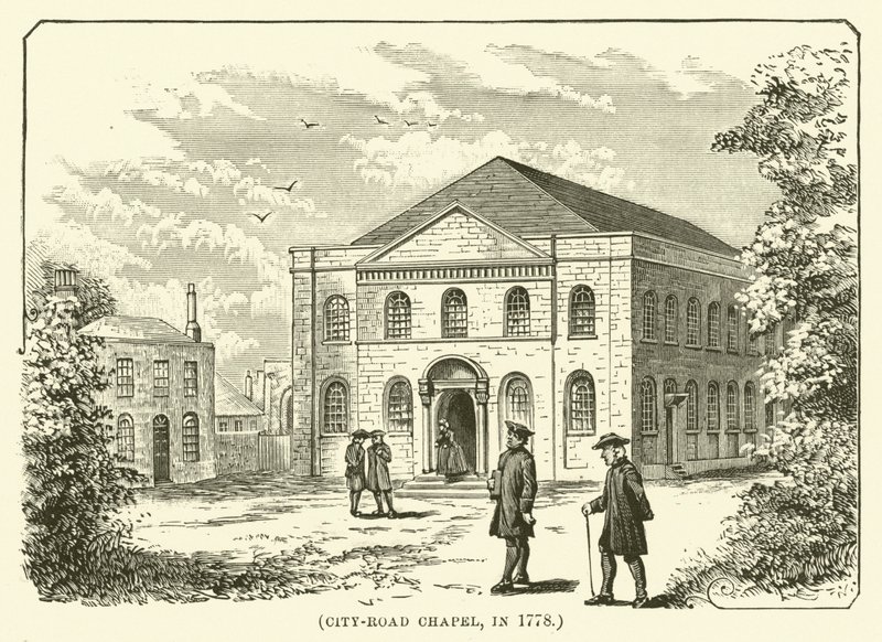 Chapelle de City-Road, en 1778 (gravure) - English School