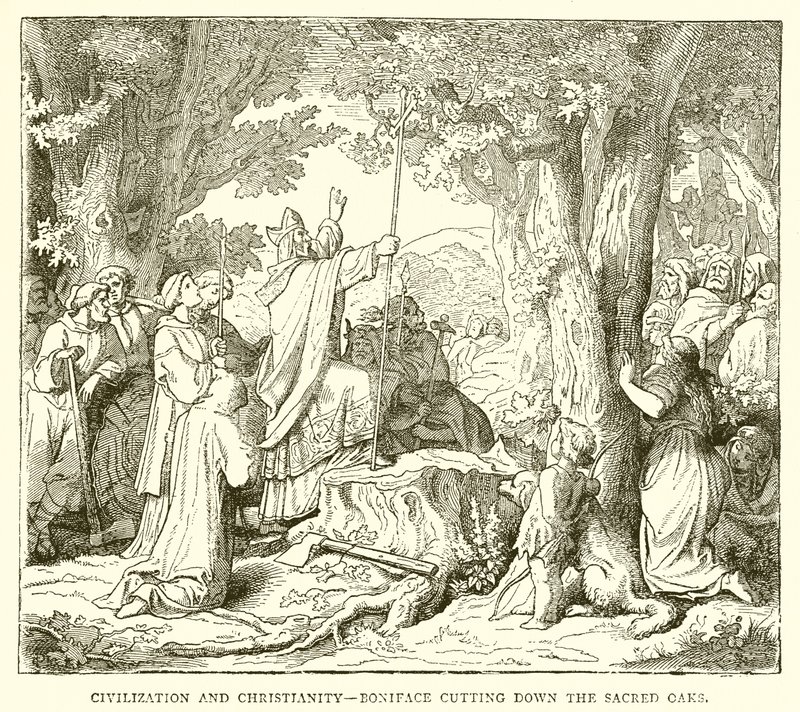Civilisation et christianisme - Boniface abattant les chênes sacrés - English School
