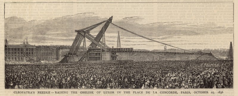 Aiguille de Cléopâtre - érection de l