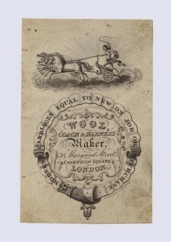 Fabricant de carrosses et harnais, Wool, carte de visite - English School