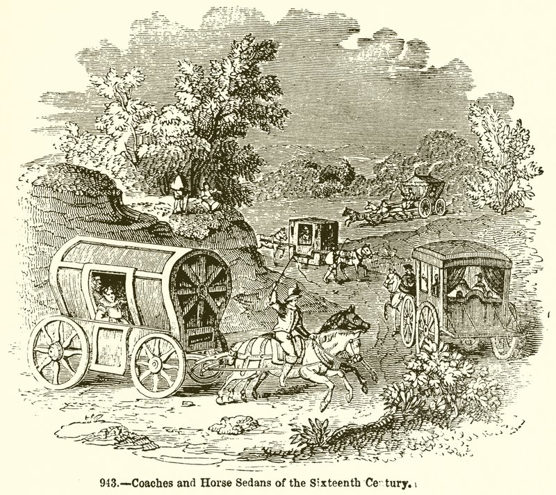 Carrosses et chaises à porteurs du XVIe siècle - English School