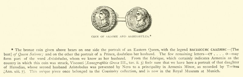 Pièce de monnaie de Salomé et Aristobule - English School