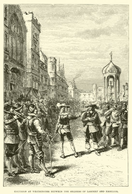 Collision à Westminster entre les soldats de Lambert et Haselrig - English School