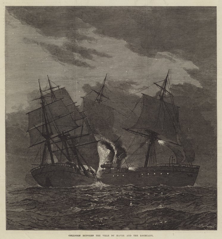 Collision entre la Ville du Havre et le Lochearn - English School