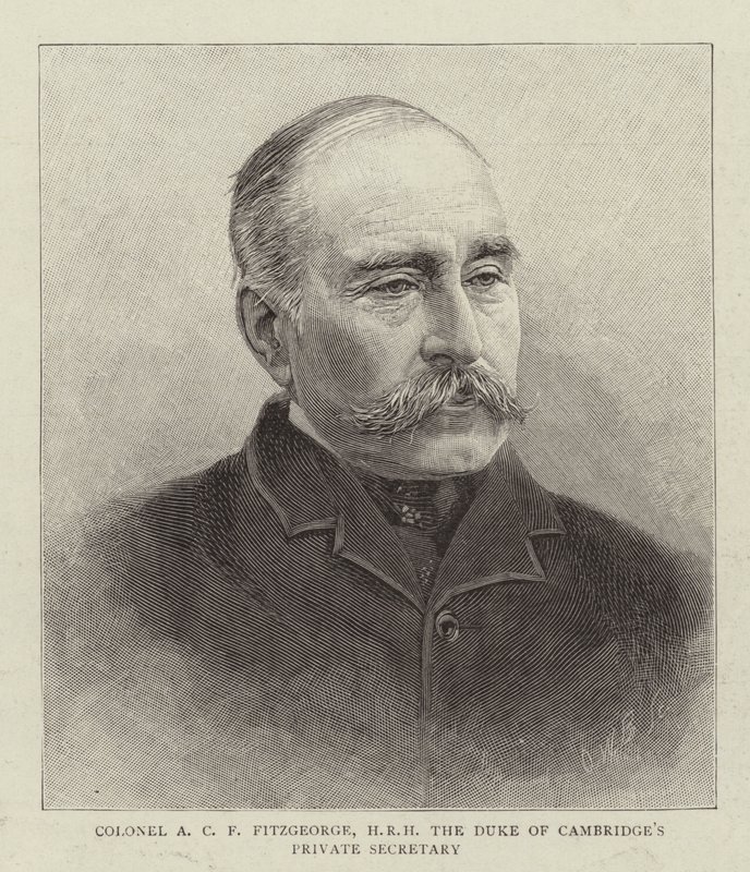 Colonel A C F Fitzgeorge, secrétaire privé de SAR le duc de Cambridge (gravure) - English School