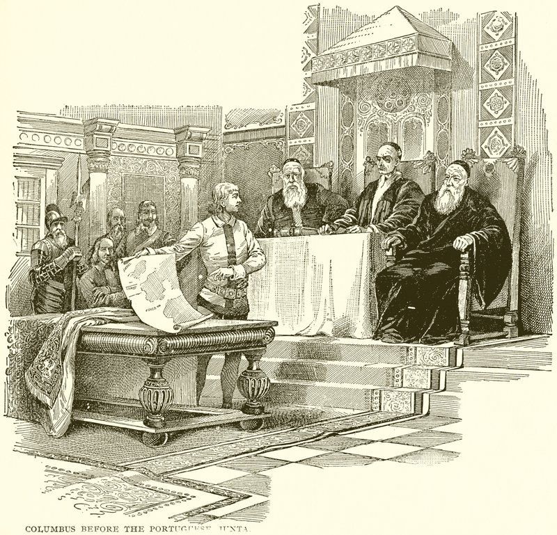 Colomb devant la junte portugaise - English School