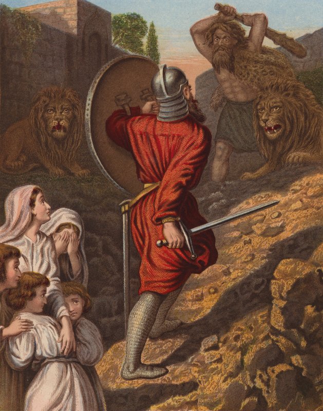 Combat entre Grand-Cœur et Géant Grim - English School