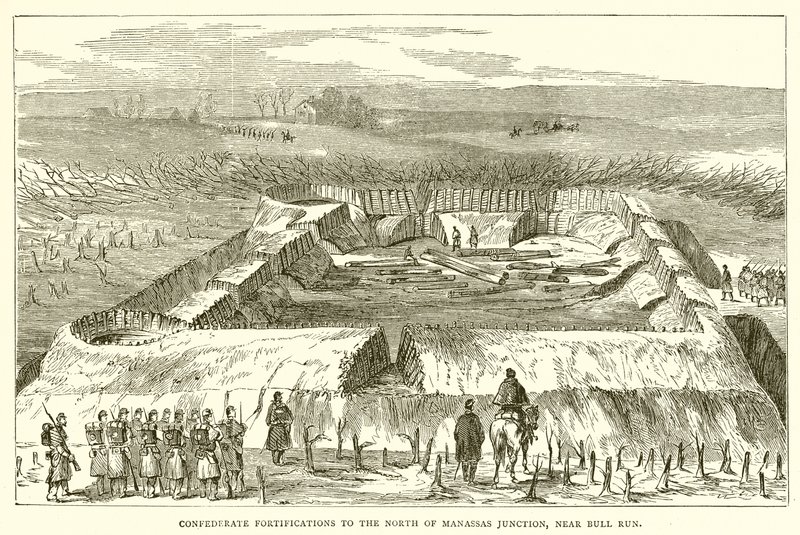 Fortifications confédérées au nord de Manassas Junction, près de Bull Run - English School