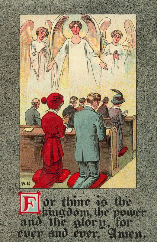 Congrégation récitant le Notre Père - English School