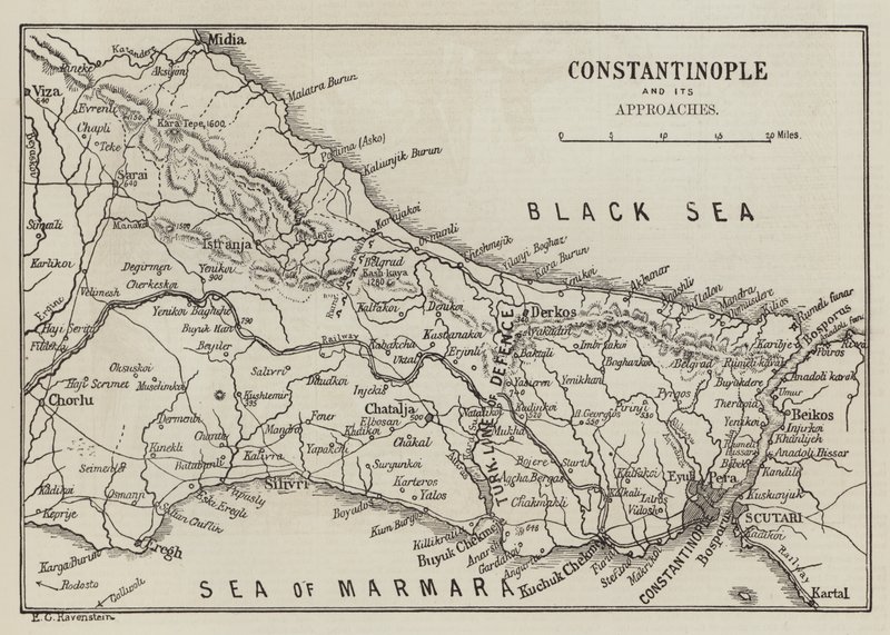 Constantinople et ses approches (gravure) - English School