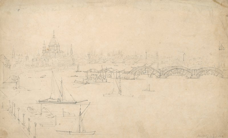 Construction du Pont de Waterloo, Londres - English School
